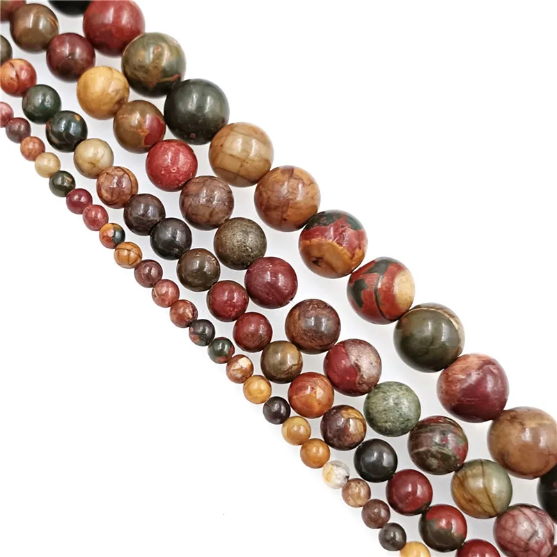 4/6/8/10mm A String of Round Original Natural Stone Beads Jewelry Accessories Fashion DIY Bracelet Necklace Material