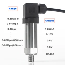 DC24V Hersman Presure Transducer Sensor -0.1Mpa 1Mpa 2.5Mpa 5Mpa 16Mpa G1/4 Pressure Transmitter 4-20mA 0-10V 0-5V 1-5V RS485