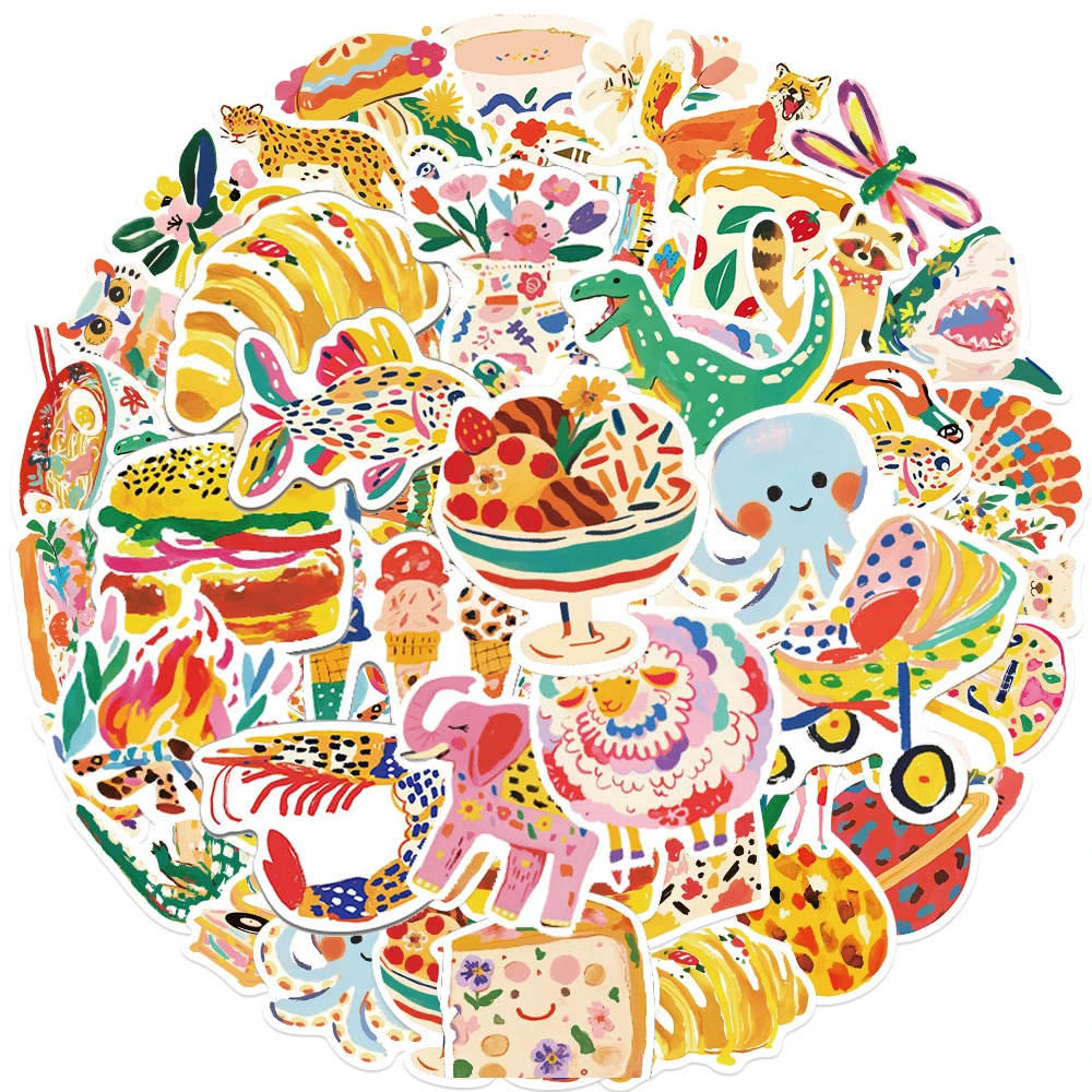 10/30/50pcs Creative Children Painting Graffiti Stickers for Stationery Phone Suitcase Bike Cute Cartoon Decoration Sticker Toys