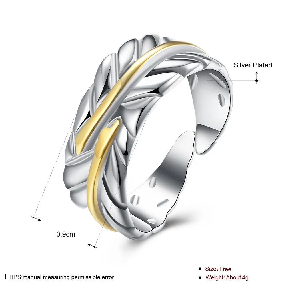 New 925 Sterling Silver Open Fine Feather Ring For Men Women Fashion Charm Jewelry Party Gift Wedding Accessories