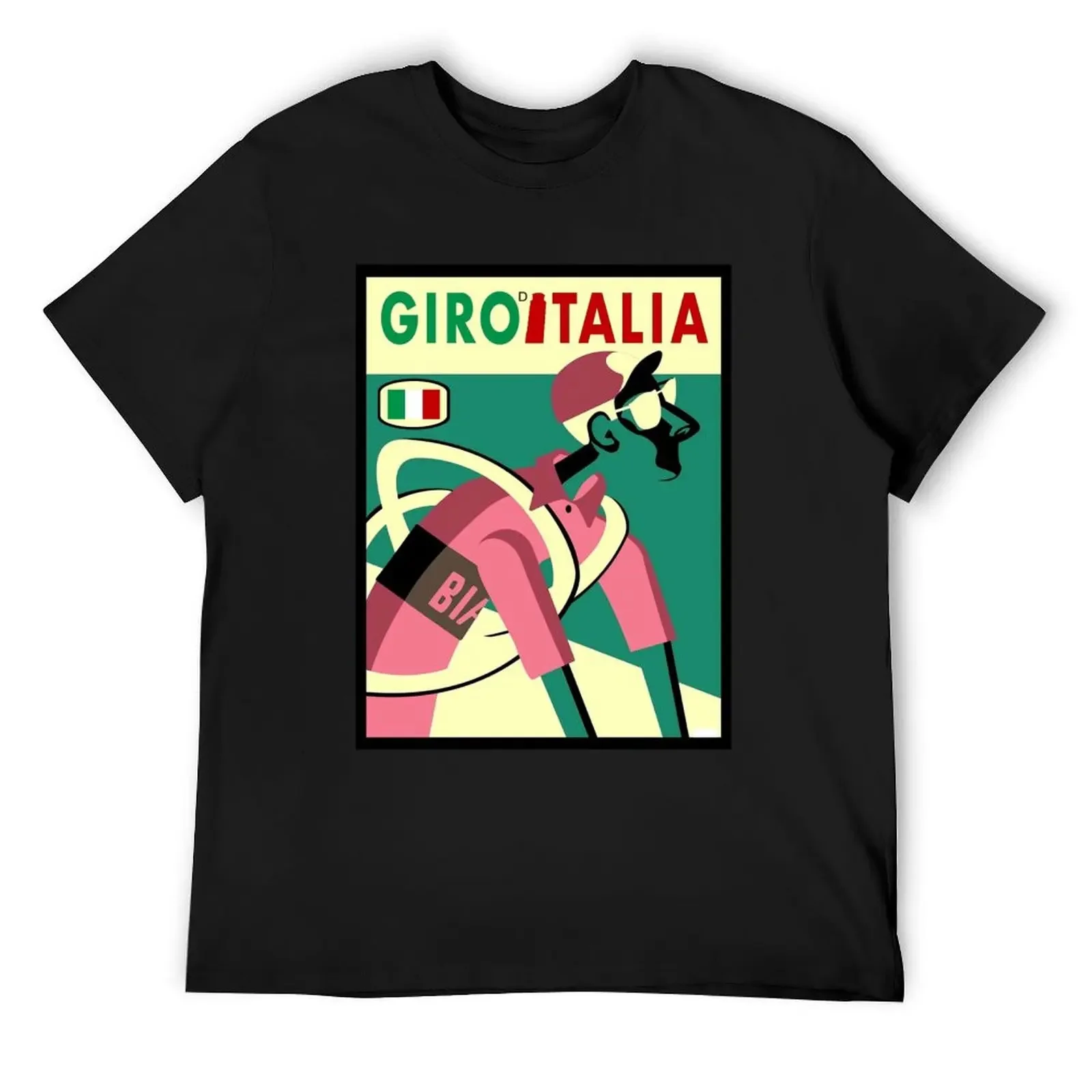 GIRO D ITALIA : Abstract Whimsical Bicycle Racing Print T-Shirt sublime vintage t shirts oversizeds mens funny t shirts