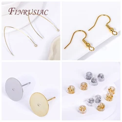 18K Gold Plated Earring Settings Jewelry Findings,Earring Hoops Ear wire/Earring Stopper Nuts/DIY Earring Making Supplies