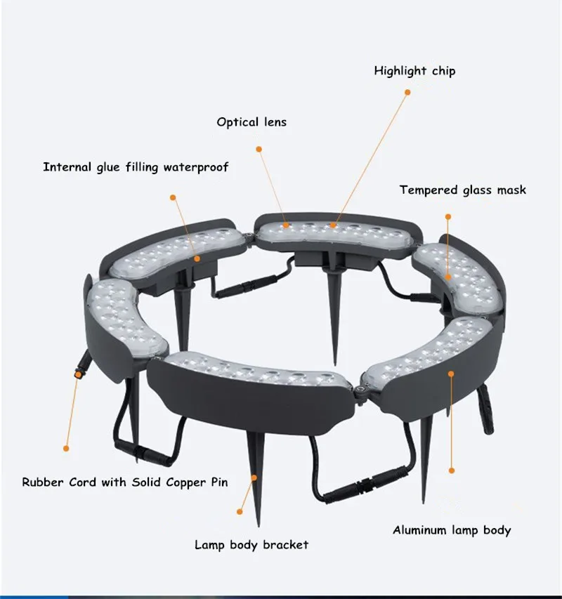 Tree Light Hugging Post Light Forest Tree Lighting Shooting Tree Lights Colorful Ring Outdoor Waterproof Garden Flood Light 12v