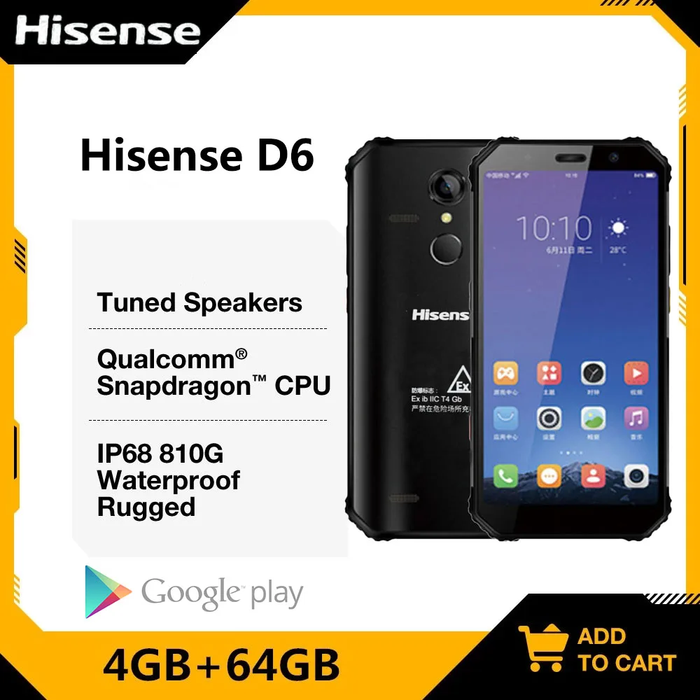 

Hisense EX-D6 rugged explosion-proof mobile 5.99 "FHD+ 4G+64G Android 8.1 5400mAh IP68 with explosion-proof H1 AGM A9 same model