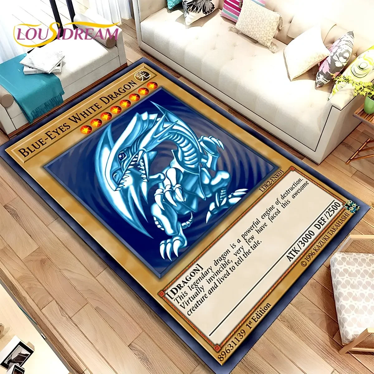 Yu-Gi-Oh MONSTER CARD Anime Area Rug Large,Carpet Rug for Living Room Bedroom Sofa Doormat Decoration,Kids Non-slip Floor Mat 3D view 2