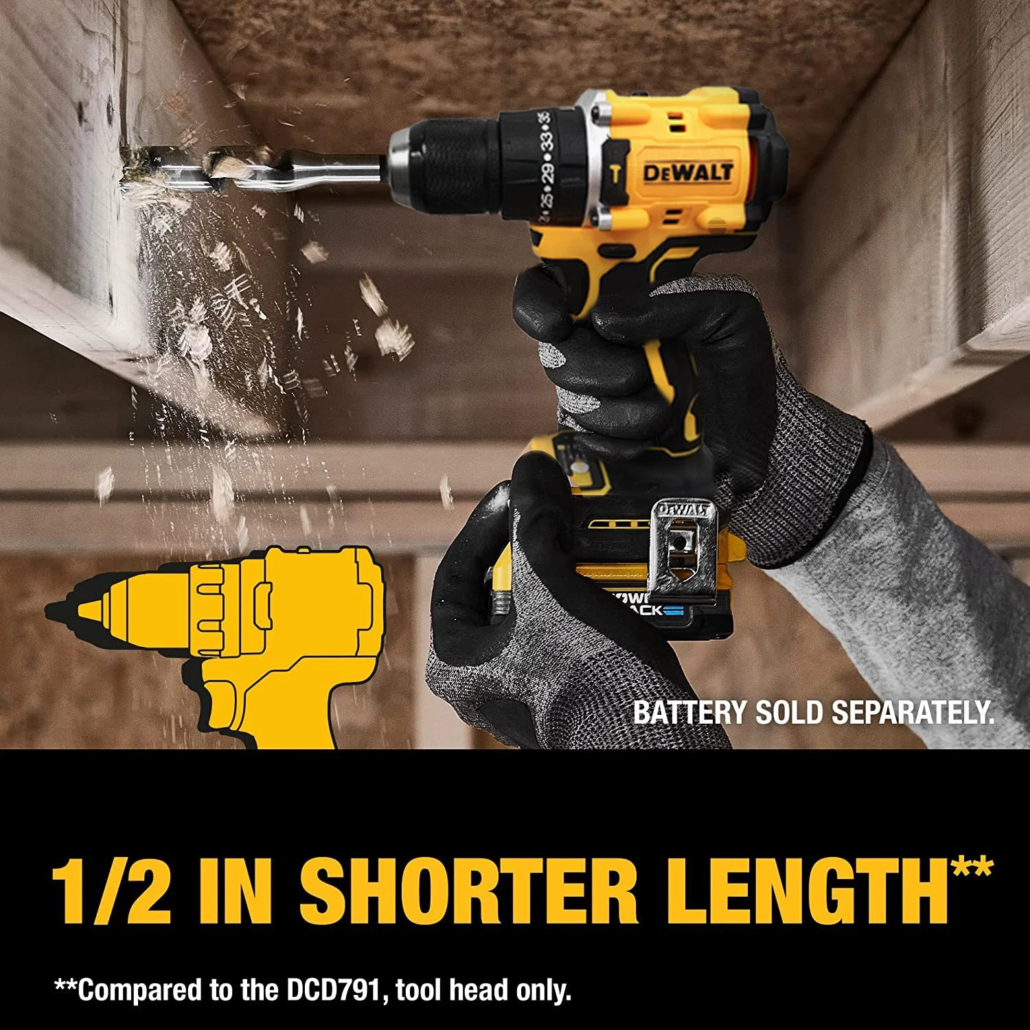 Imagem -04 - Furadeira Elétrica sem Fio Chave de Fenda 20v Brushless Broca Compacta Driver Ferramentas Elétricas para Dewalt Bateria 20v Dewalt-dcd800