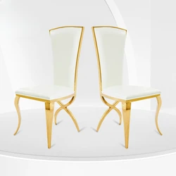 Stainless steel dining chairs, luxurious banquet and wedding chairs, hotel and restaurant dining chairs