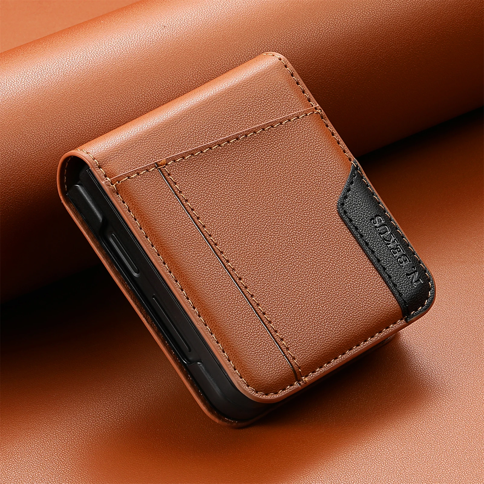 Phone Case for Samsung Galaxy Z Flip 8 7 FE 6 5 4 3 5G Flip8 Flip7 Flip6 Flip5 Flip Leather Wallet Card Slots Protective Cover