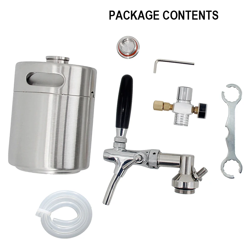 Brand New 2/4/5L Mini Keg Tap System Flow Control Faucet Single Wall Beer Portable Taproom Beer Cider Carbonated Drinks