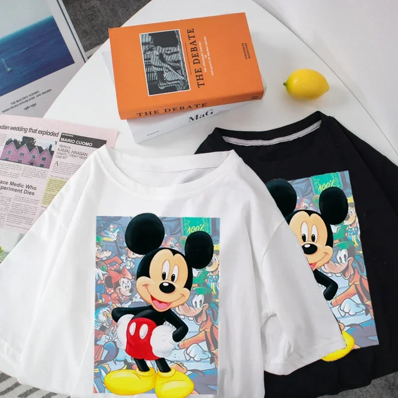 Anime Women Kawaii Mickey Mouse T Shirt Men Cute Minnie Mouse T-shirt Unisex Couple Tshirt Graphic Top Tees Male Female