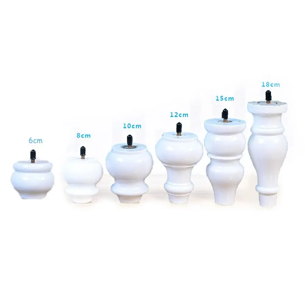 Gambe per mobili in legno massello bianco con stelo filettato M8 Gambe di ricambio per armadietti facili da installare Gambe per divani della metà del secolo