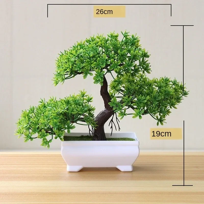 Green Artificial Plants Bonsai Small Tree Pot Plants Simulation Plastic Flowers Potted Ornaments Home Hotel Garden Decoration