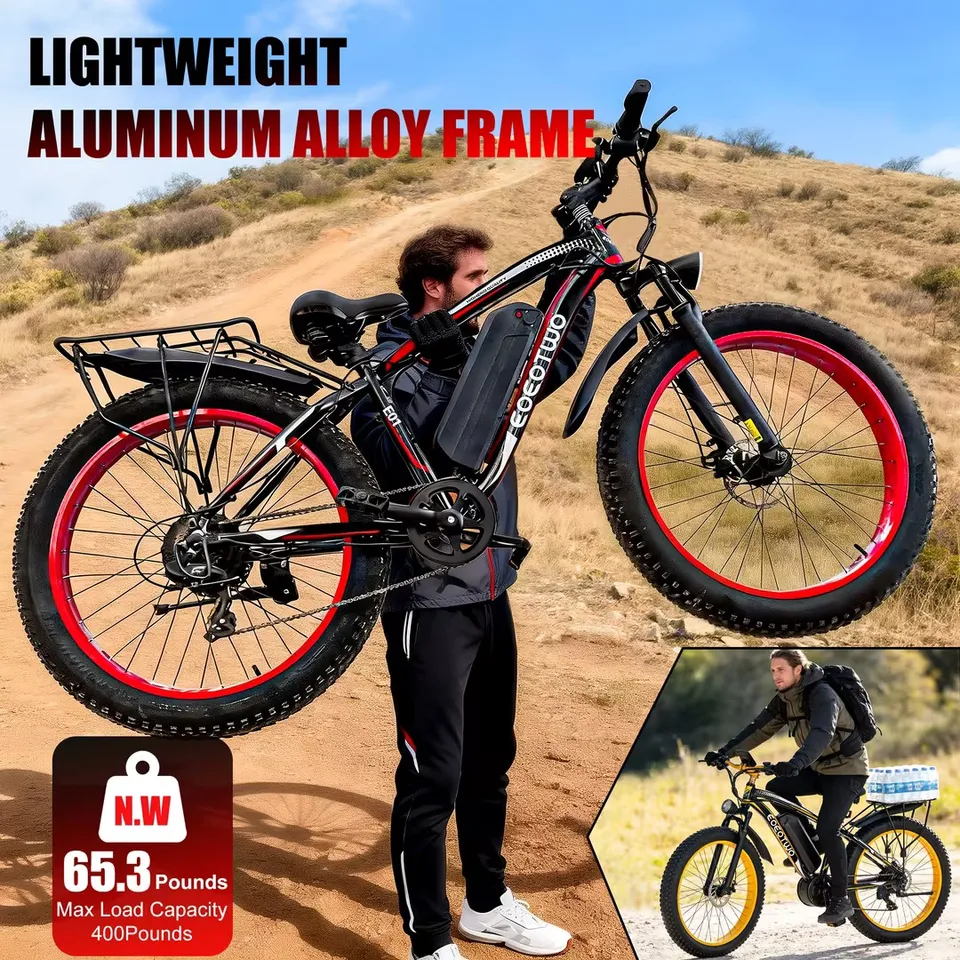 EOEOTWO peak 1500W motor 48V15ah battery Electric Bike Adults 26 inch tire All Terrain E bike 55km/h off road Mountain E-Bike image 6
