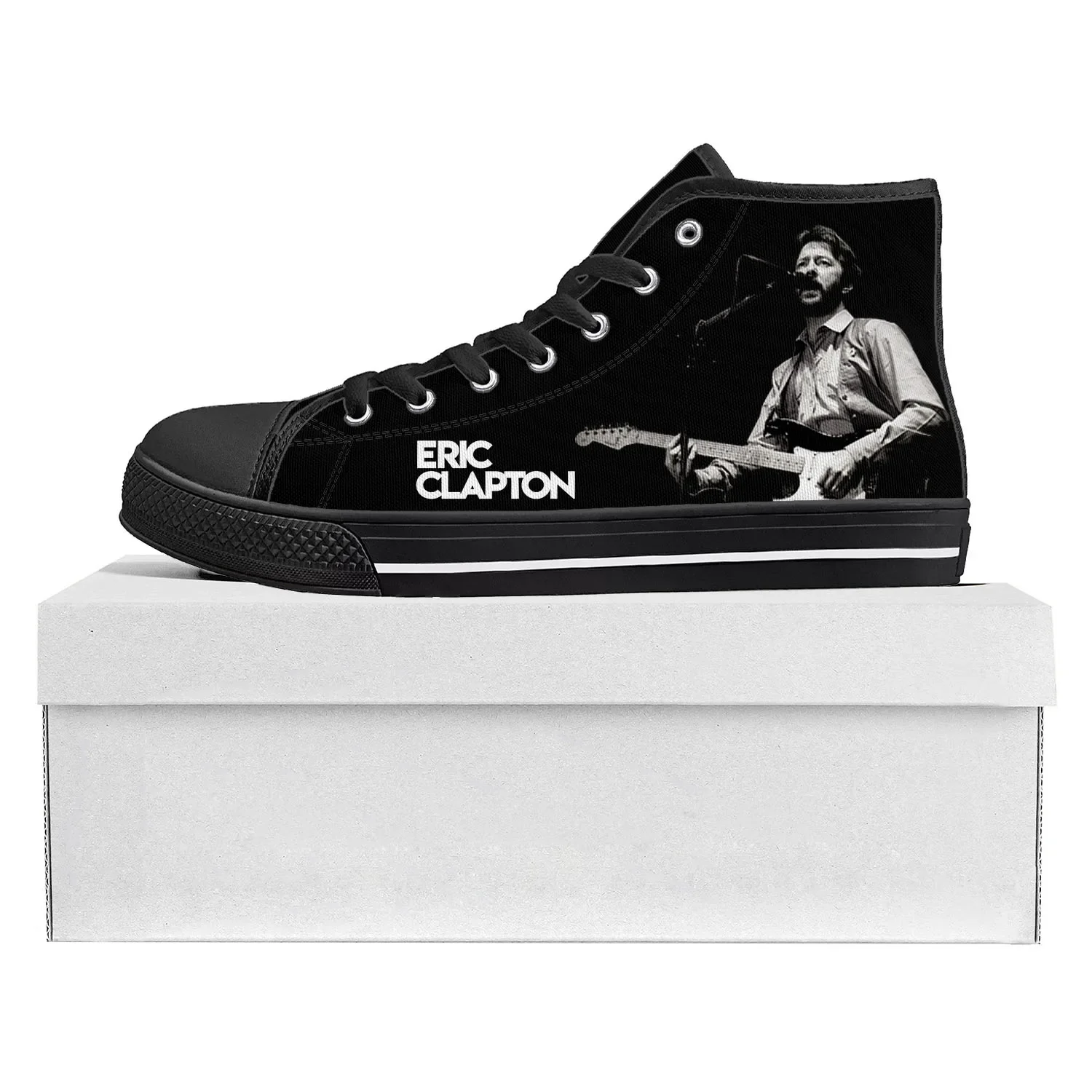 Eric Clapton rock musician guitar High Top High Quality Sneakers Mens Womens Teenager Canvas Sneaker Couple Shoe Custom Shoe