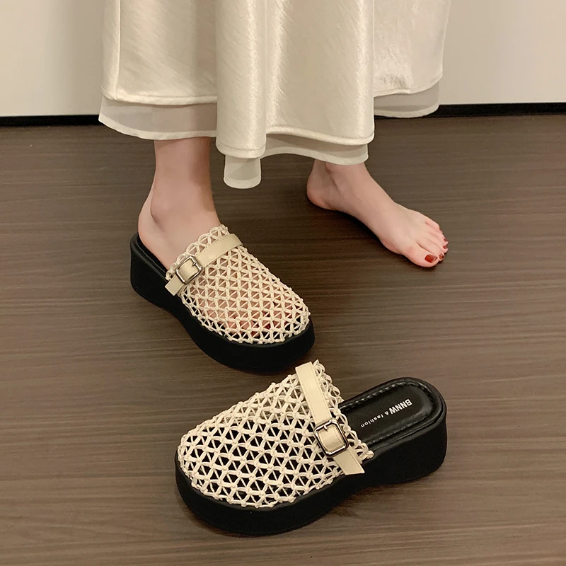 Summer commuter women's fashion slippers minimalist solid open toe flat heel slides soft sole outdoor daily sandals