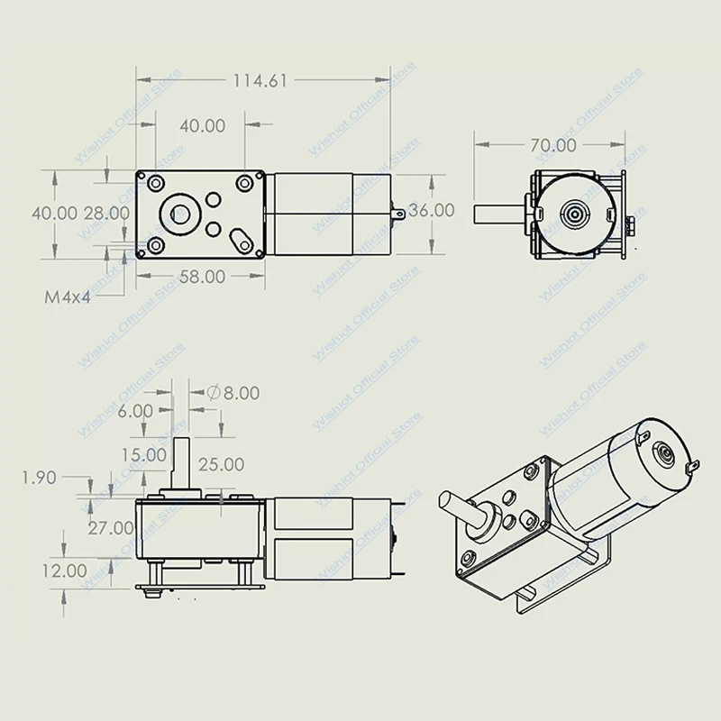 Servos de alto par serie ASME-SD/SV RS485-BUS gusano autoblocante 70/120kg.cm Servo de 360 grados 24V para manipulador de Robots grandes