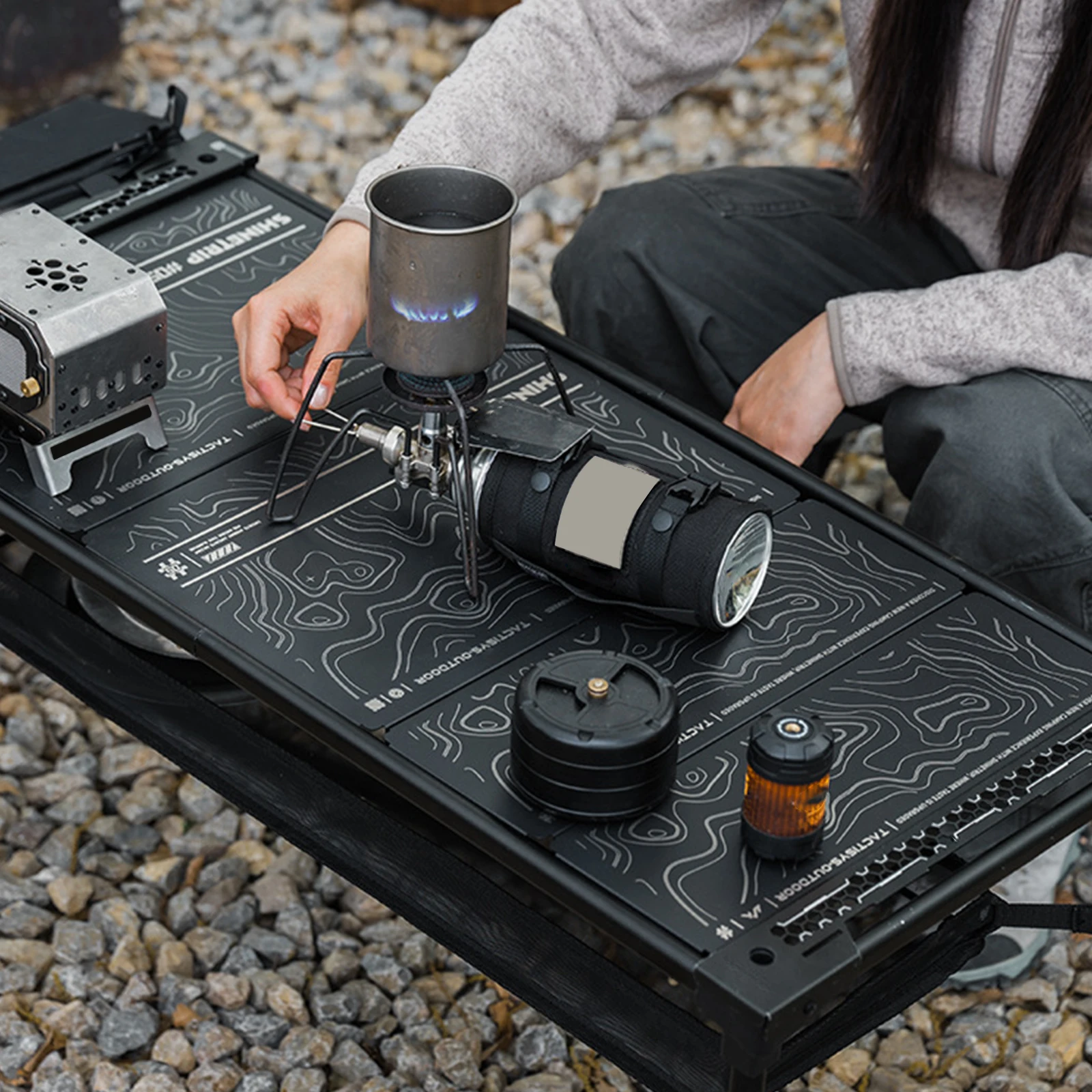 Stainless Steel Outdoor IGT Table Board Rust-Proof Portable Folding Camping Table Anti-Scratch Multifunctional IGT Unit Plate
