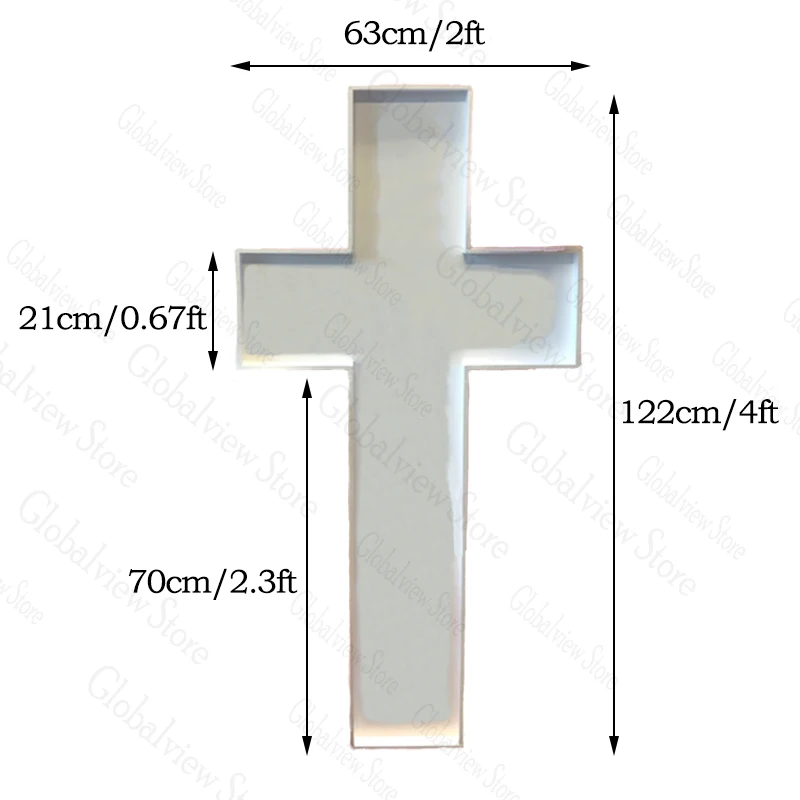 4Ft Huge Cross Shaped Balloon Filling Box Cross Mosaic Marquee Baptism Decorations Baby Shower Christening Decor