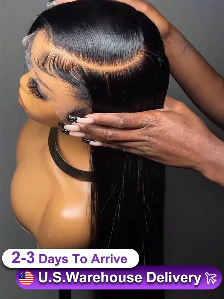 40 46 بوصة العظام شعر طبيعي مفرود باروكة 13x6 HD الدانتيل الشفاف شعر مستعار أمامي شعر الإنسان 13x4 البرازيلي قبل قطعها الدانتيل الباروكات الأمامية