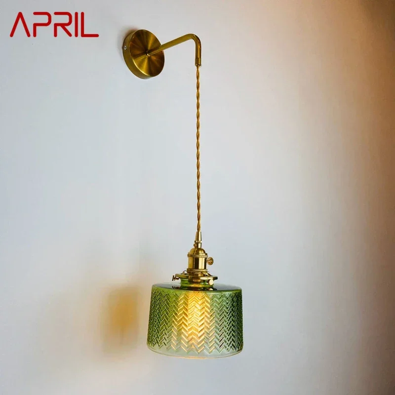 APRIL Nordic Brass  Wall Lamp Indoor Living Room Bedroom Bedside Lamp Modern Hotel Corridor Hallway Wall Lamp