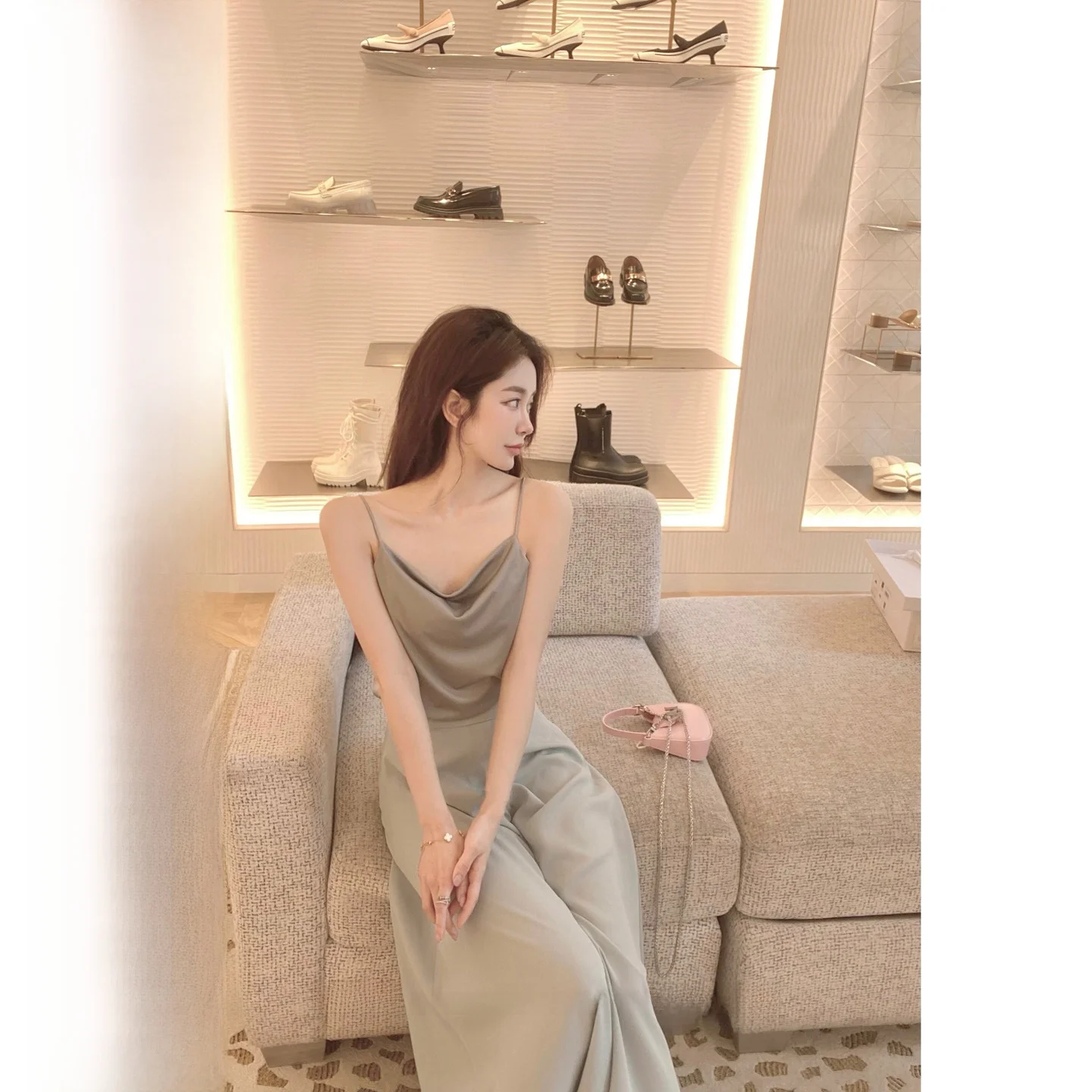 

CCZEE Cool Weather Pure Desire Design Summer New Sle Satin ter Ne Strap Vest Women's Fashion Commute Sle Clothing