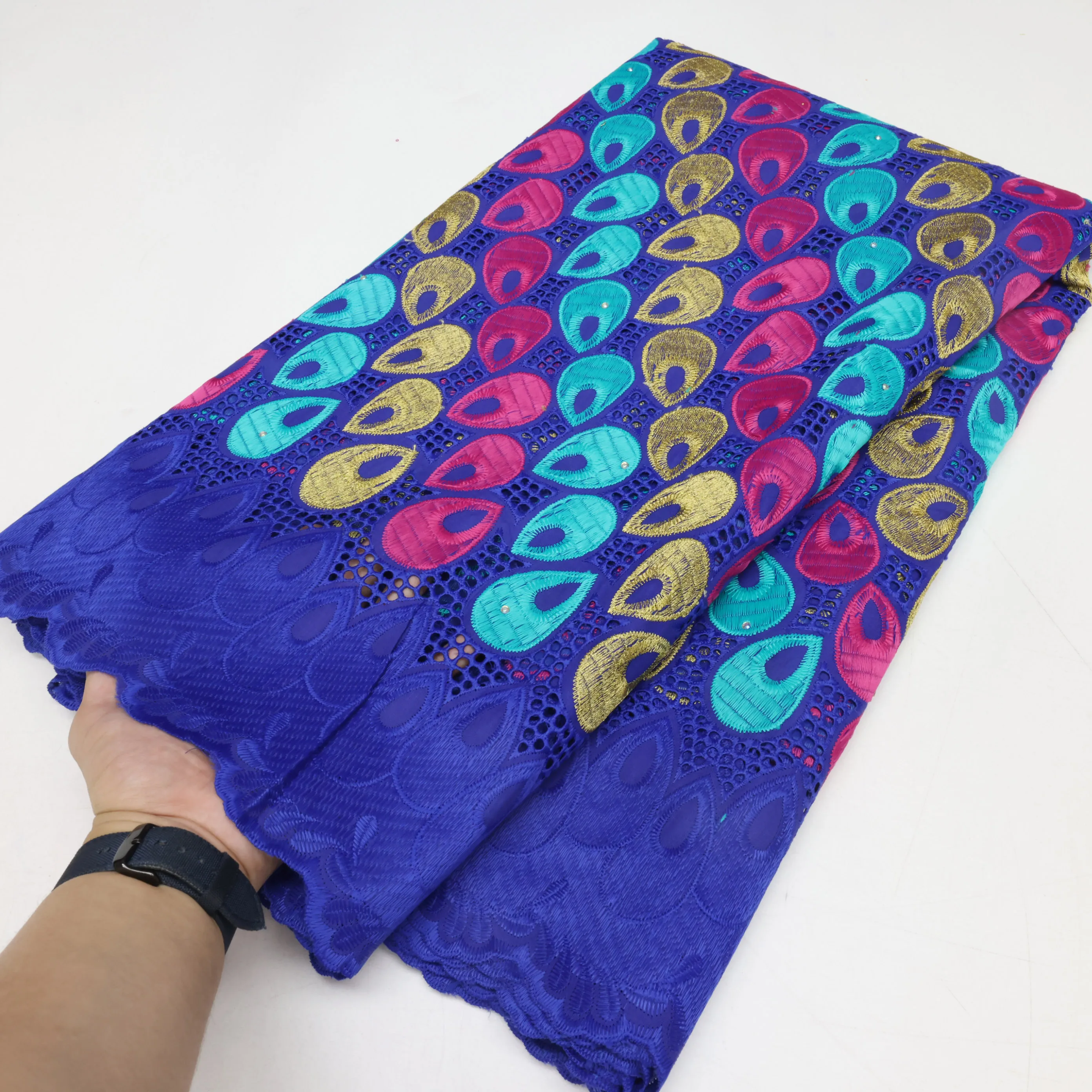 African Style Wedding Dry Lace Fabric 5 Yards Elegant Cotton Lace Material High Quality Dry Lace Fabrics Party Evening Dresses