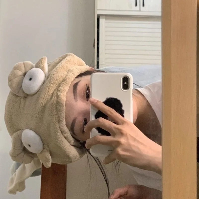 Hair Dry Cap Cartoon Cute Soft Coral Fleece Strong Water Absorbent Buckle Sauna Spa Make-up Shower Bathroom Towel Microfiber