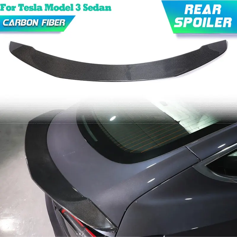 

Full Carbon Fiber Car Rear Trunk Spoiler Wings for Tesla Model 3 Sedan 4-Door 2019-2022 Rear Spoiler Boot Wing Lip Body Kit