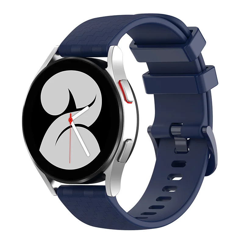 

For Garmin Samsung Polar Huami Huawei 20mm Carbon Fiber Silicone Watch Band Replacement Wrist Strap - Navy Blue