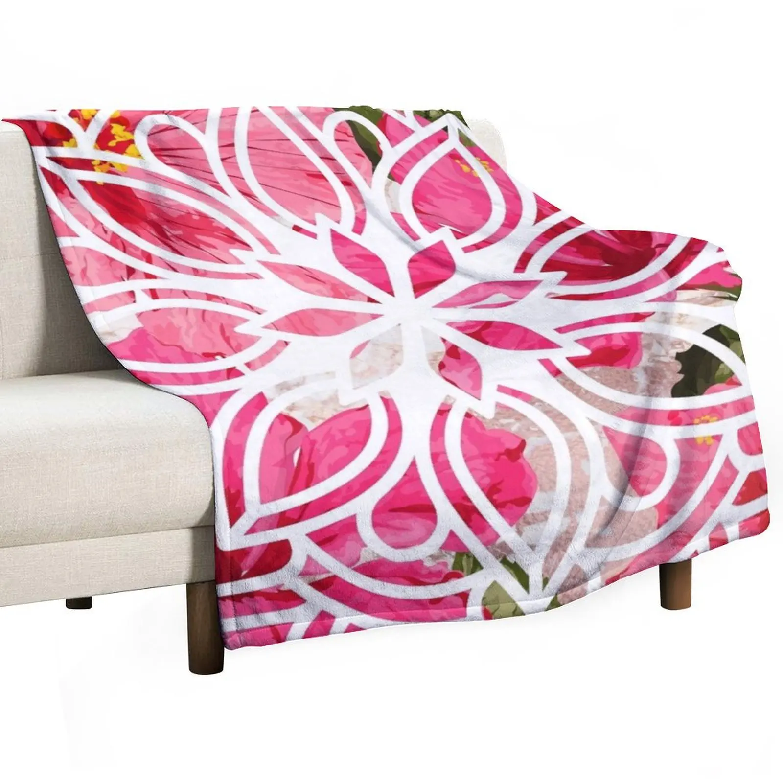 

Vibrant Pink Tropics Throw Blanket Stuffeds Soft Big blankets and throws Sofas Blankets