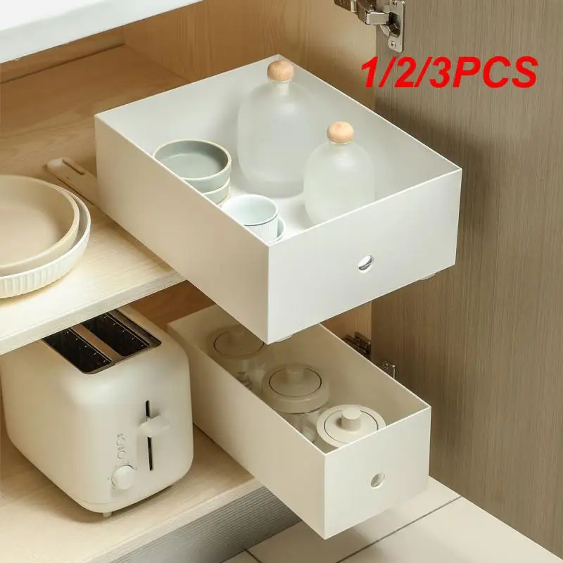 1/2/3PCS set Home Storage Rack Track Closet Slides Pullout Track Drawer Basket Pull Rail Home Kitchen Bedroom Storage