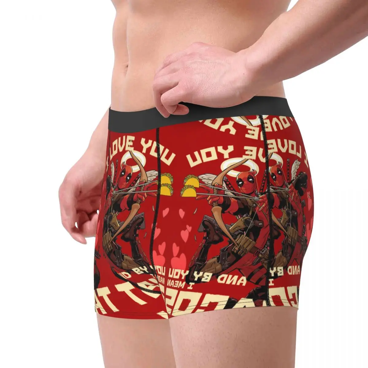 Custom Deadpool Taco Cupid Underwear Men Stretch Boxer Briefs Shorts Panties Soft Underpants For Homme