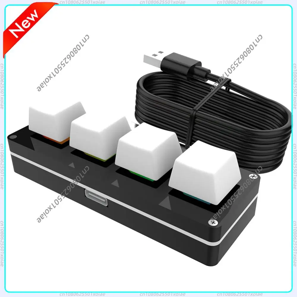 

3 Key 1 Knob/4 Key One Handed Mechanical Gaming Keyboard RGB Wired USB Mini Mechanical BT Keyboard Hotswap for Macbook PC Laptop
