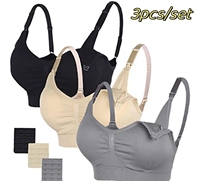 3pcs/Set High Quality Maternity Nursing Bras Cotton Breastfeeding Pregnant Underwear Seamless Large Size Breathable Bra Push Up