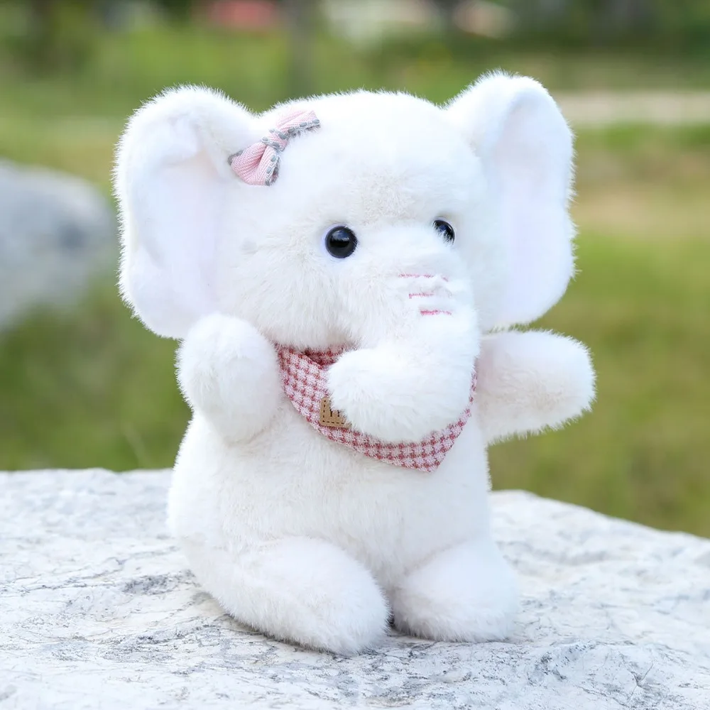 

Cartoon PP Cotton Elephant Plush Doll Big Ear Scarf Hugging Plush Toy Soft Bowknot Stuffed Elephant Toy Birthday Parties