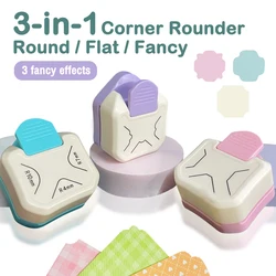 3 in 1 Corner Rounder Punch, 4mm 7mm 10mm ,3 Way Punch Board Photo Cutter, Card Making and Scrapbooking for DIY handmade crafts