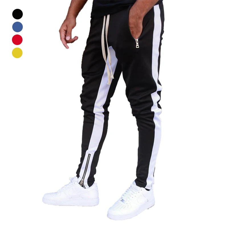 

Men's Skinny Drawstring Sweatpants Pants with Zipper Pockets For Men Casual Joggers Gym Sports Running Trousers