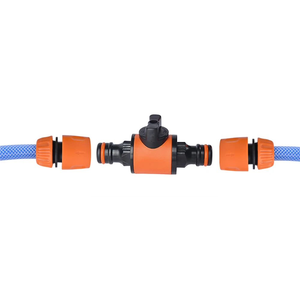 16MM Equal Garden Hose Shut Off Valve Fitting Plastic Tubing Tap Adapter Quick Joint Bidirectional Connector Irrigation System