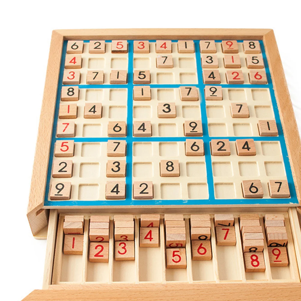 1Set Holz Sudoku Puzzle Spielbrett Pädagogische Logische Argumentation Entwicklung Kinder Zahlen Lernen
