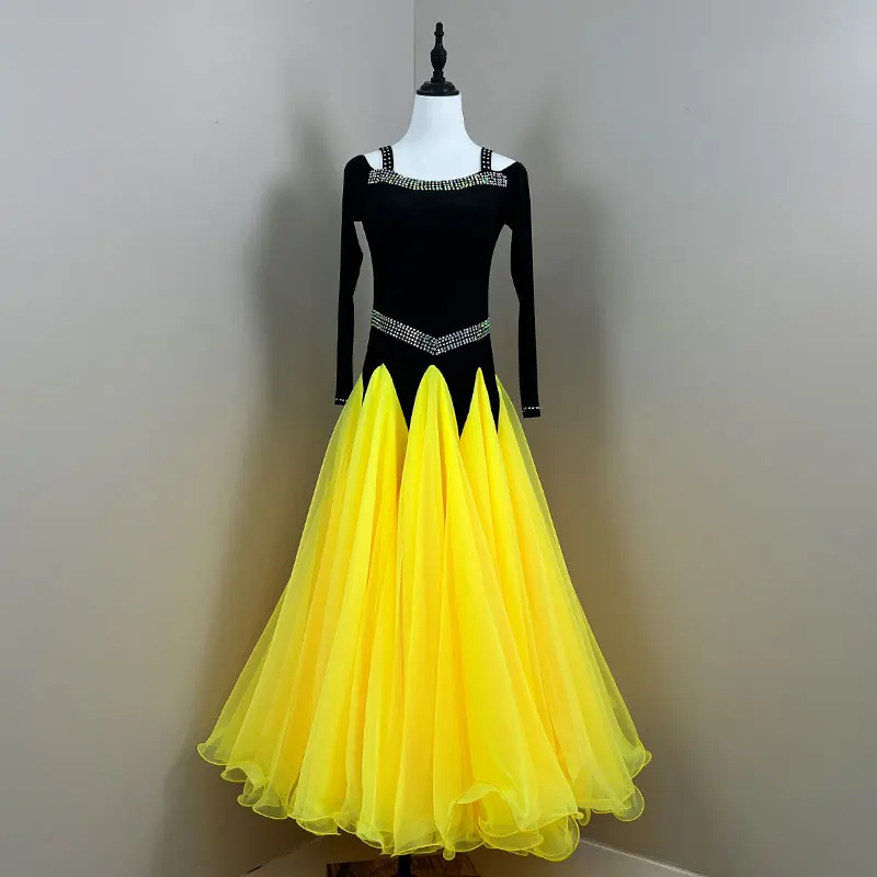 New Modern Dance Clothing Large Swing Performance Clothing Square Dance Stage Recommended Clothing Waltz Dress 099