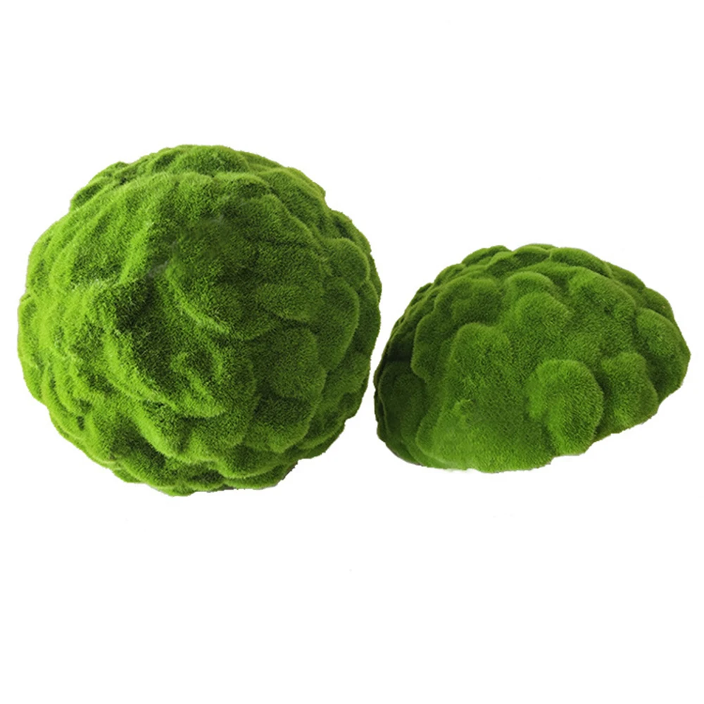 Artificial Fake Moss Ball Green Eternal Life  Plants Grass Landscape Mini Crafts Straw Mattress for Home Garden Hotel Decoration