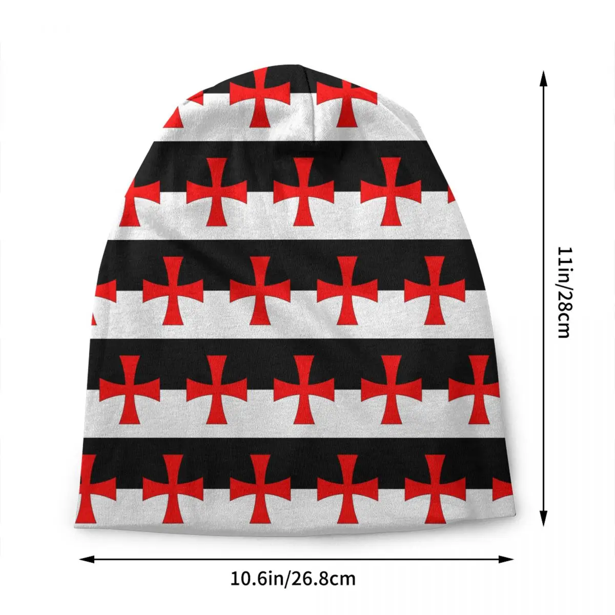 Knights Templar Flag Skullies Beanies Caps Streetwear Winter Warm Women Men Knit Hats Unisex Medieval Warrior Cross Bonnet Hats