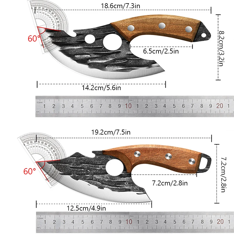 Coltello da macellaio mannaia per carne in acciaio inossidabile con manico in legno coltello da disossare per Barbecue da pesca all\'aperto per uso