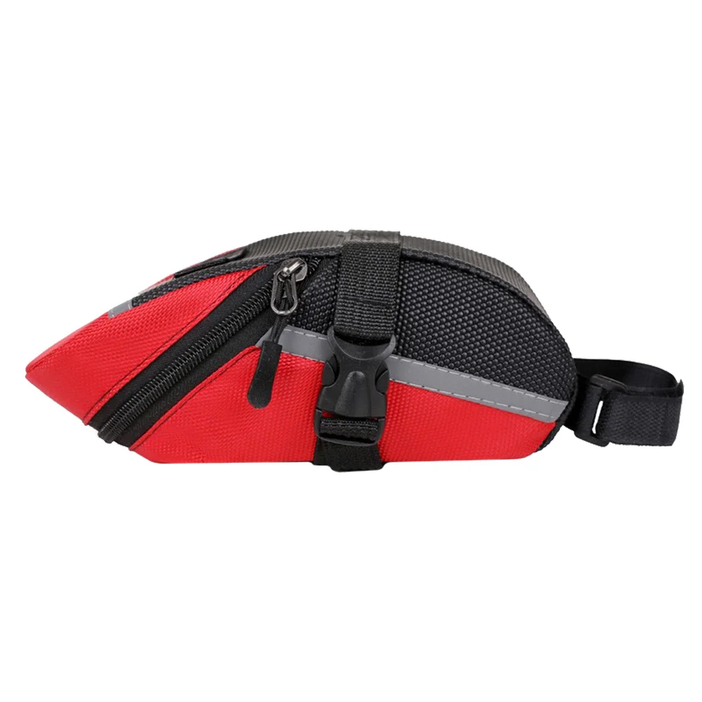 

Red Mountain Bike Saddle Tail Bag Waterproof Bike Rear Seat Pouch Compact Cycling Storage Pack Under Seat Bicycle Triangle Bag