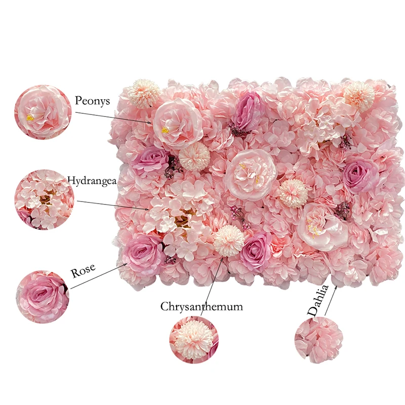 Silk Rose Backdrop Flowers Wall Wedding Decoration customized Artificial Flower Wall Panel for Home Decor Backdrops Baby Shower