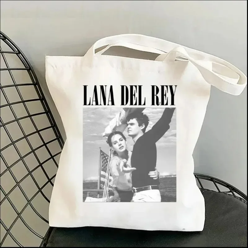 Lana Del Rey Shopping Shopper Bags Harajuku Resuable Women Tote Bag Fashion Female Shoulder Handbag Canvas Girl Handbags Gifts