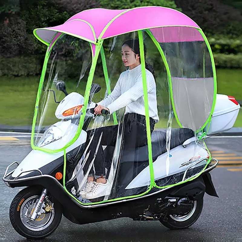 Paraguas transparente con batería para lluvia de coche, refugio para lluvia, toldo para lluvia, carpa, paraguas, cobertizo, refugio para lluvia, dosel de almacenamiento para motocicleta