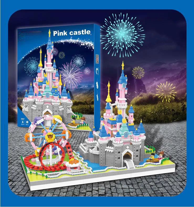 

Creative Amusement Park Building Brick Ferris Wheel Micro Diamond Block World Famous City Fairyland Castle Figure Nanobrick Toy