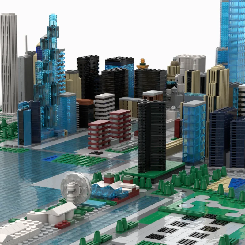ของเล่นประกอบโมเดล MOC - โมเดลจำลองเมืองชิคาโก 13,935 ชิ้น - ของเล่นประกอบสร้างสรรค์ - ของขวัญวันหยุดที่ยากต่อการประกอบ