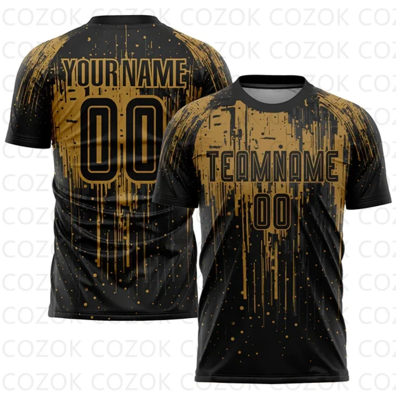 Customized Black Red Football Jerseys for Men Unisex Football Short Sleeves Athletic Tee Shirts image 3